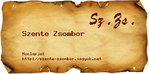 Szente Zsombor névjegykártya